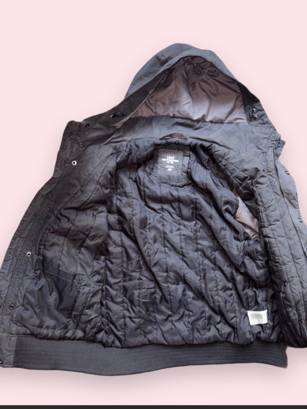 L.O.G.G H&M Oversized Bella Swan Twilight Utility Coat Mineral Gray & Black - Picture 5 of 7